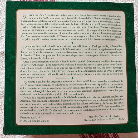 Vintage Set 4 Christmas By Krebs Blue Gold Glitter Glass Ball Ornaments Crowns - Picture 10 of 11